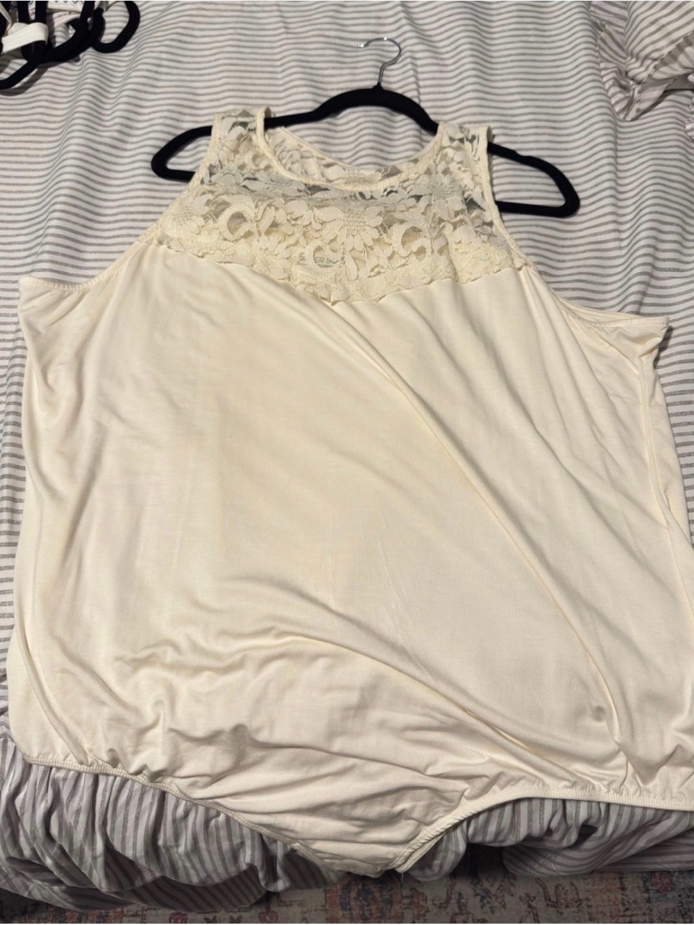 torrid Cream Lace Yoke Sleeveless Bodysuit